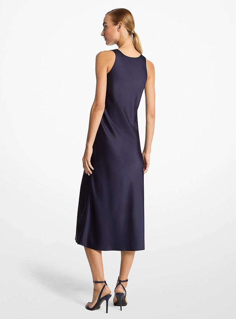 Vestido sin mangas de charmeuse satinado doble in MARITIME | Michael Kors