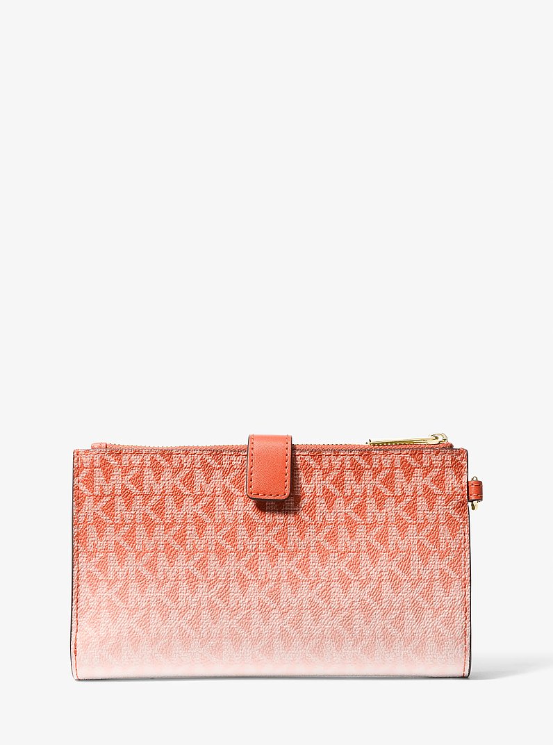 Grande pochette-bracelet Jet Set ombr&eacute;e &agrave; logo Signature in ARGILE ROUGE | Michael Kors