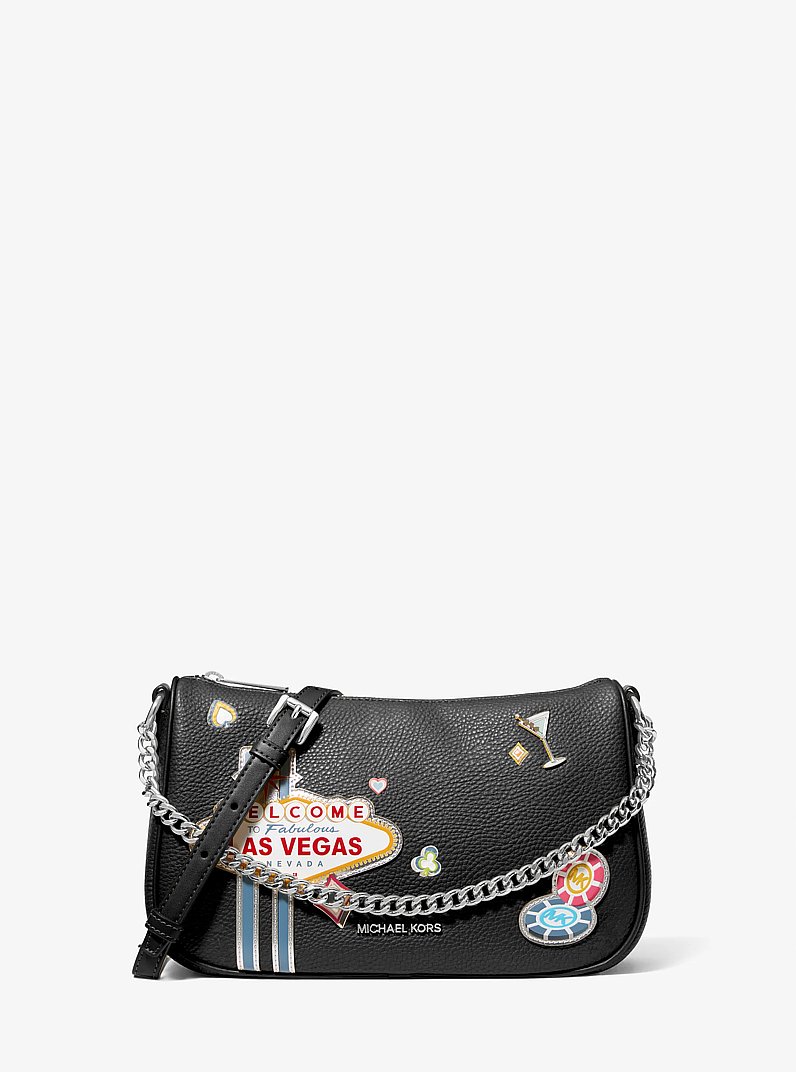 Carmela Medium Embellished Convertible Crossbody Bag in BLACK