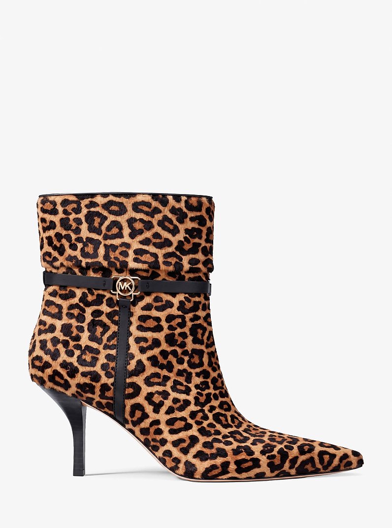 Nalia Leopard Print Calf Hair Boot in DK CAMEL MLT | Michael Kors