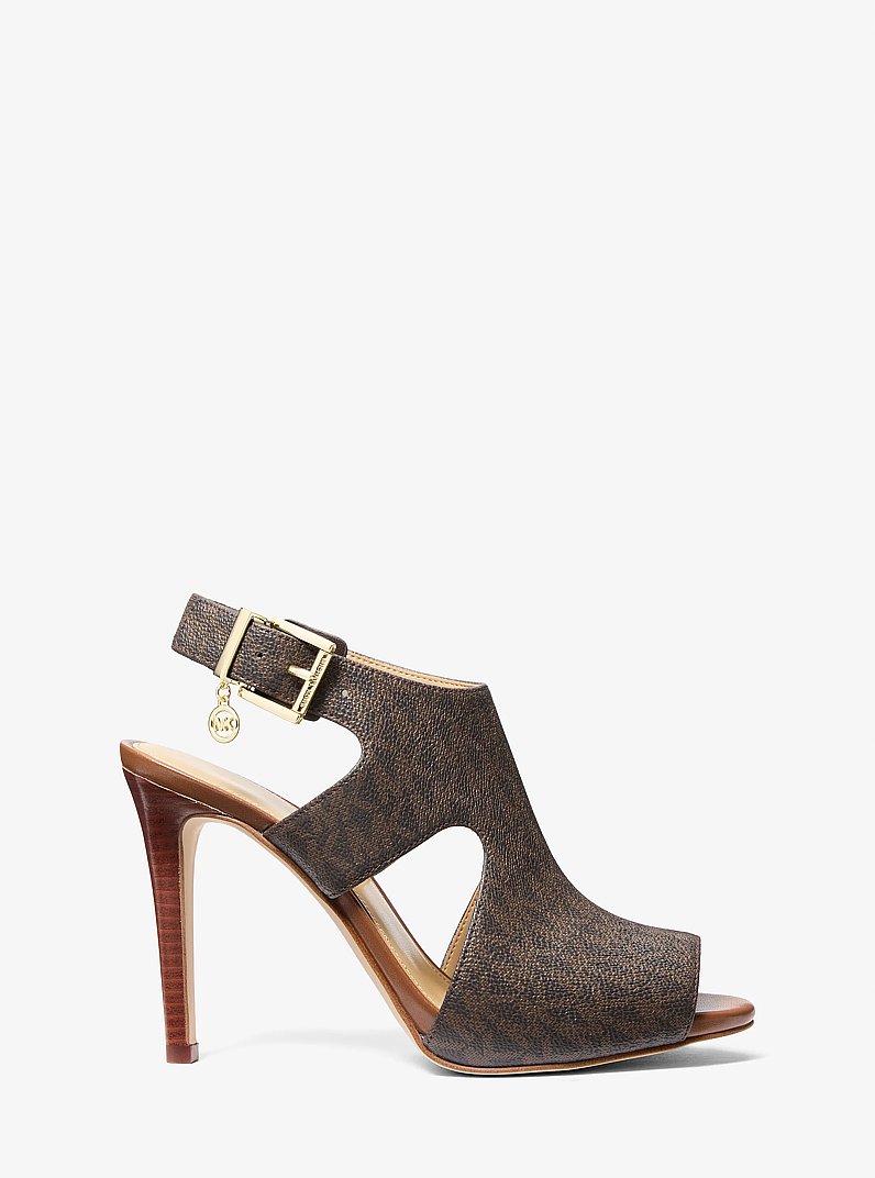 Sandalo Harper con stampa logo in MARRONE | Michael Kors