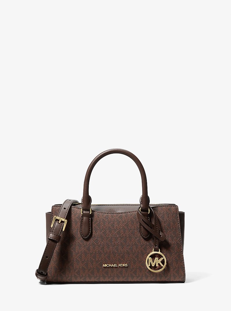 Arden Small Signature Logo Messenger Bag in NUTMEG | Michael Kors