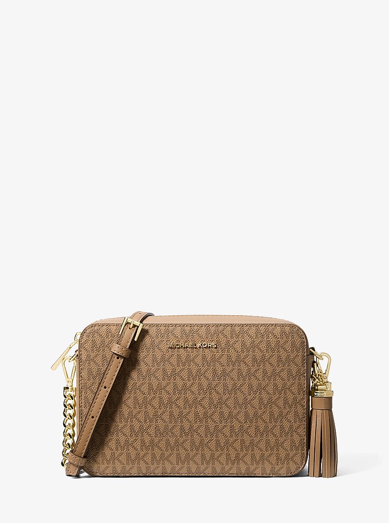 GINNY ミディアム カメラバッグ - MKロゴ Jet Set Medium Logo Camera Bag in HUSK - Sale | Michael Kors [US]