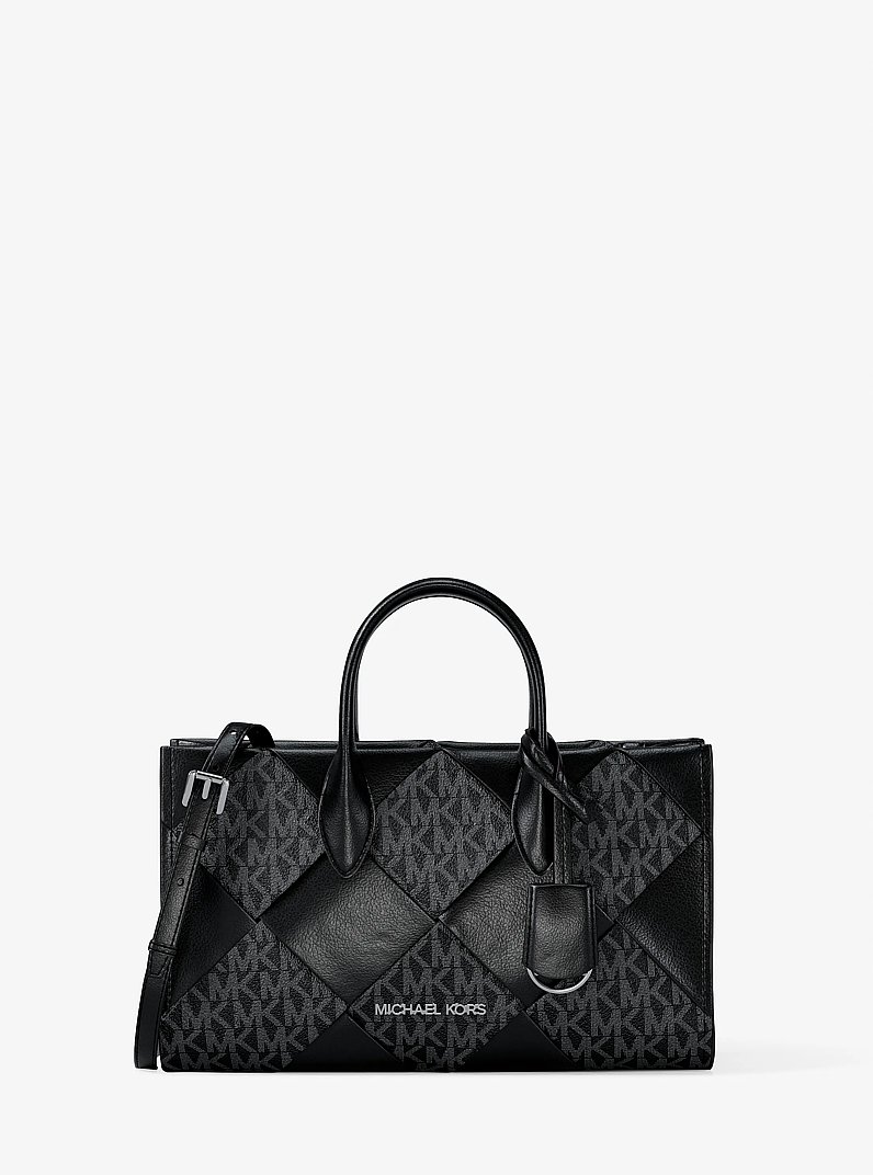 Borsa a mano Mirella piccola con stampa logo in NERO | Michael Kors