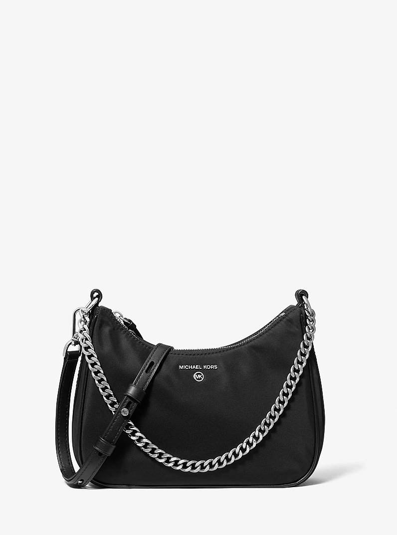Borsa a tracolla Jet&nbsp;Set media in gabardine di nylon in NERO | Michael Kors
