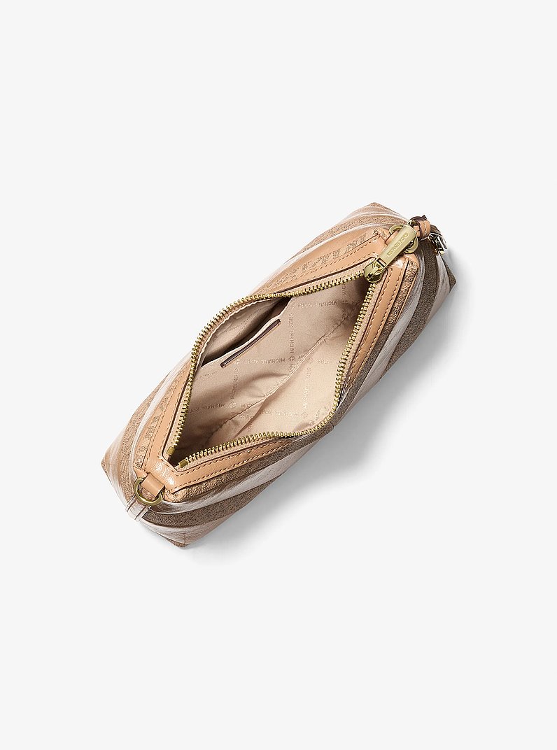 Sammy Small Smooth and Signature Logo Convertible Crossbody Bag in CAMEL | Michael Kors