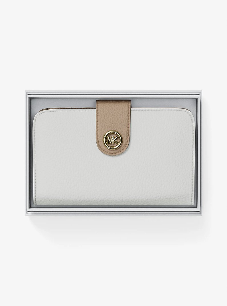 Mittelgro&szlig;e Brieftasche aus gekrispeltem Leder in Blockfarben mit MK&nbsp;Pop-Detail in [3983] | Michael Kors