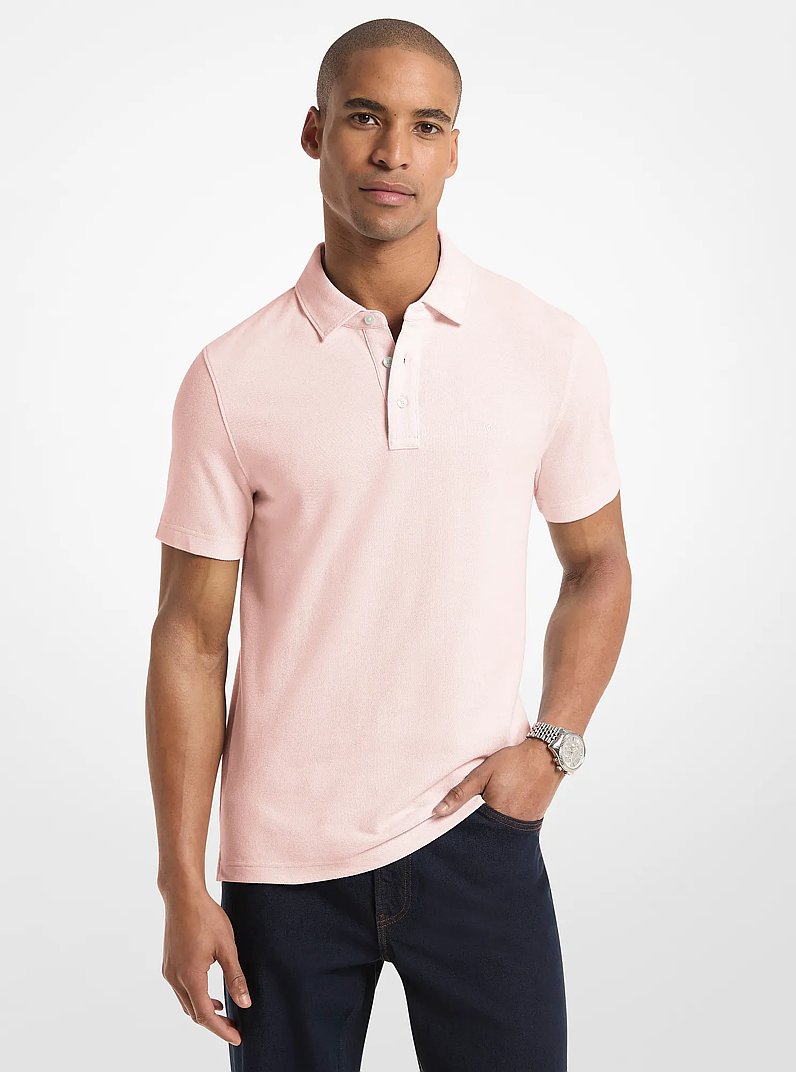 Pima Cotton Piqu&eacute; Polo Shirt in POWDER BLUSH | Michael Kors