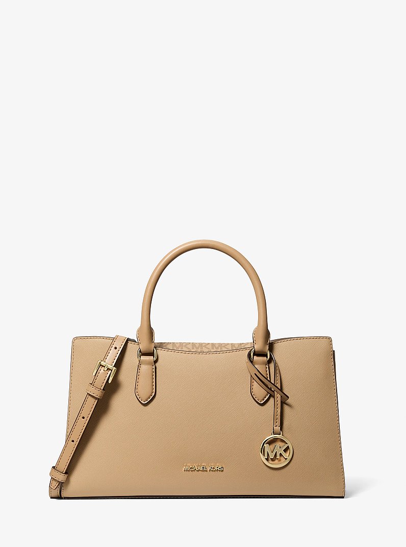 Arden Medium Top-Zip Satchel in CAMEL | Michael Kors