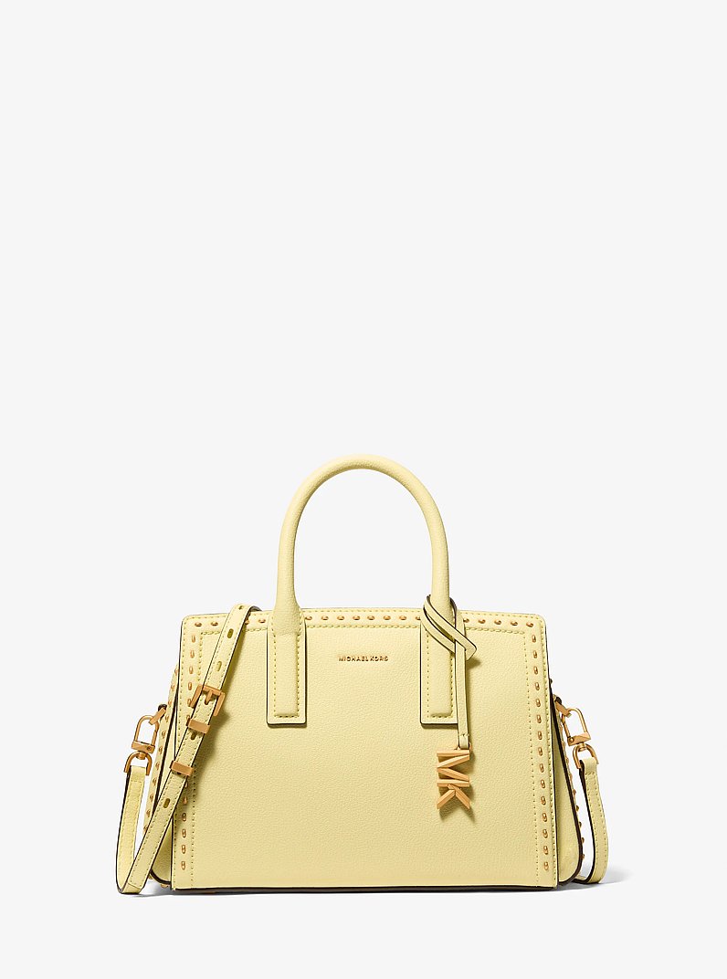 Henkeltasche Laila Small aus Leder mit Nietenbesatz in ZITRONE | Michael Kors