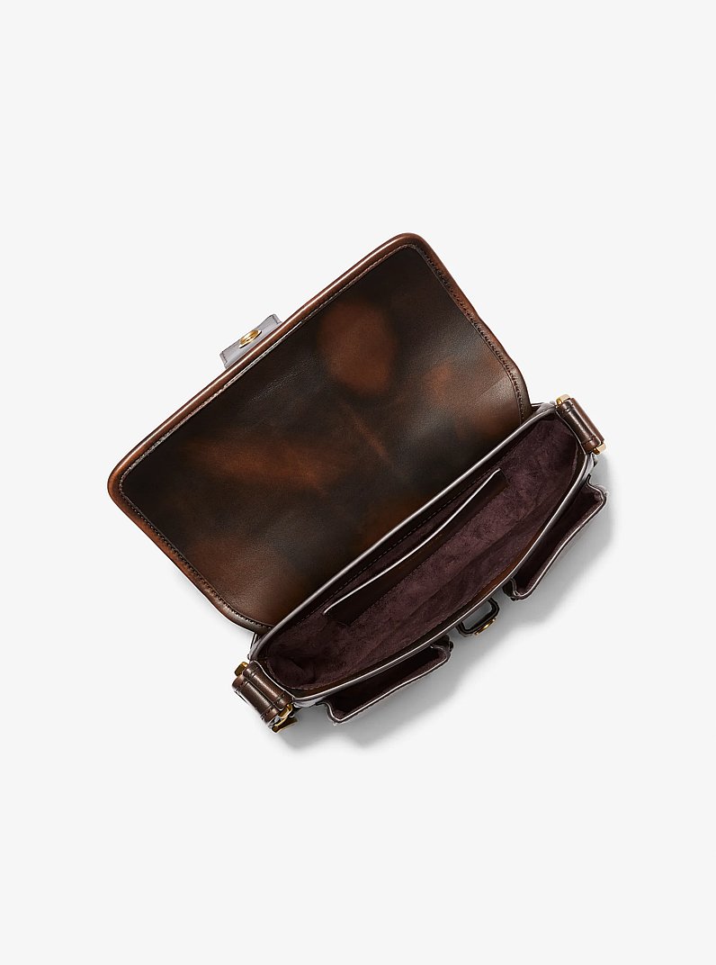 Colby Medium Burnished Leather Shoulder Bag in CHOCOLATE | Michael Kors