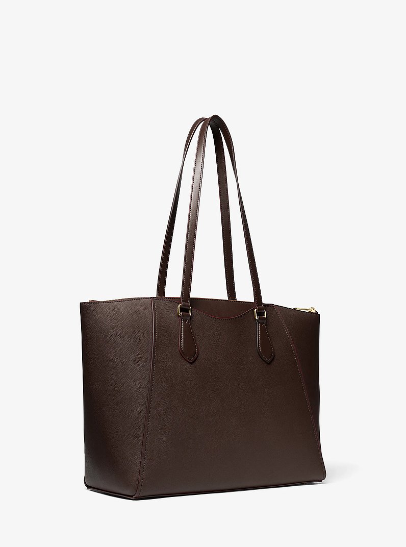 Borsa tote Lorita grande in pelle Saffiano in CIOCCOLATO | Michael Kors