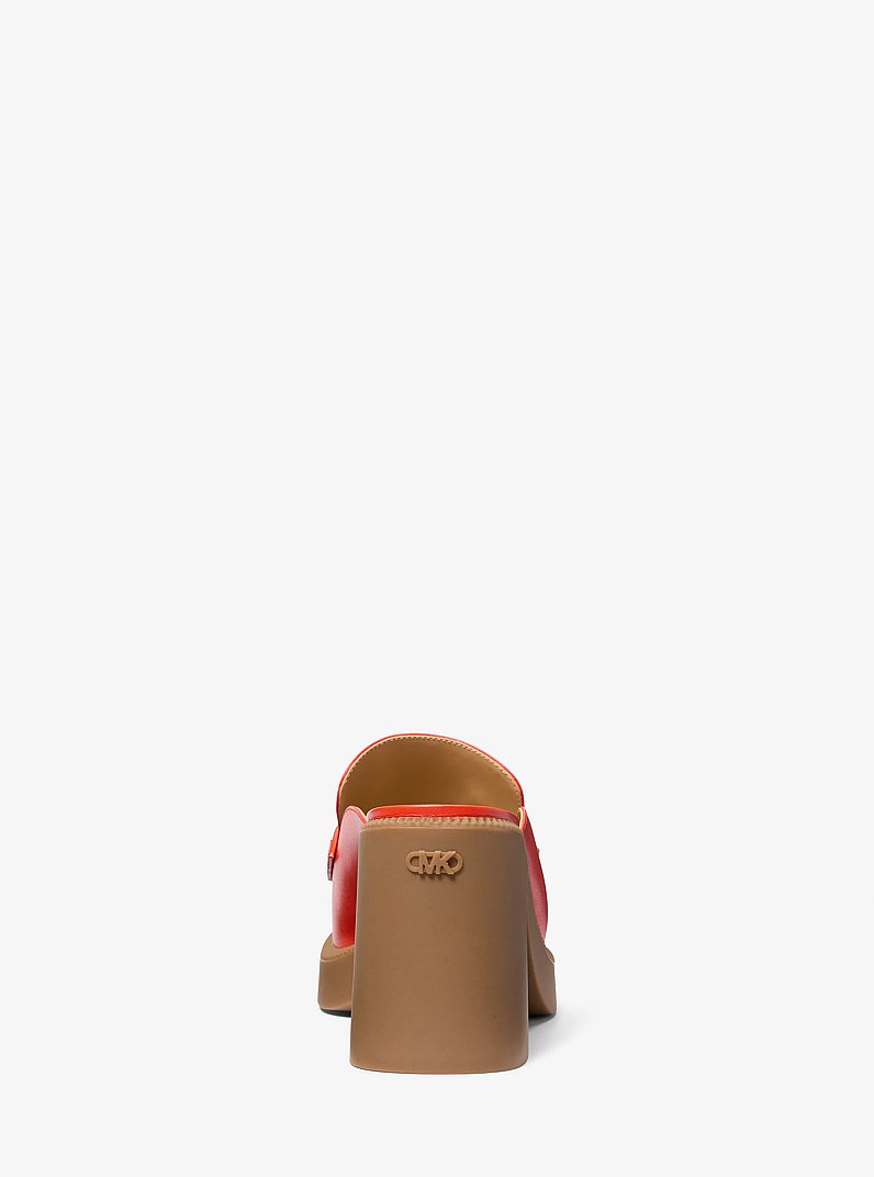 Eden Leather Platform Mule in OPTIC ORANGE | Michael Kors