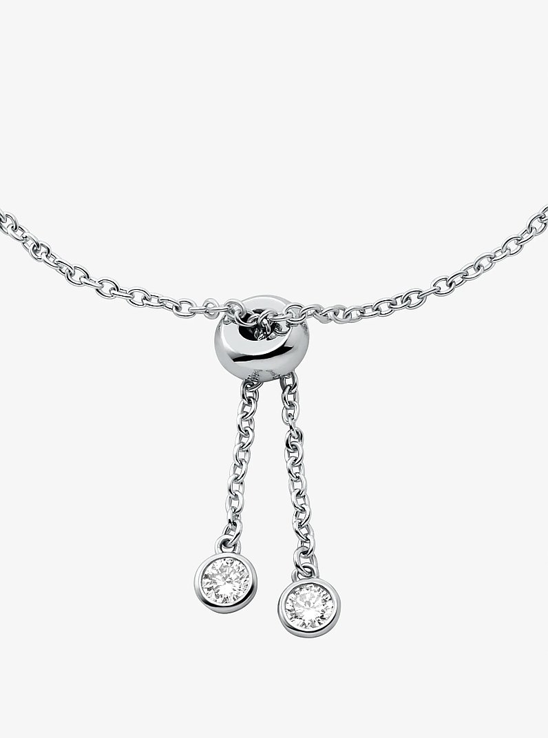 Precious Metal-Plated Sterling Silver Bezel Slider Bracelet in SILVER | Michael Kors