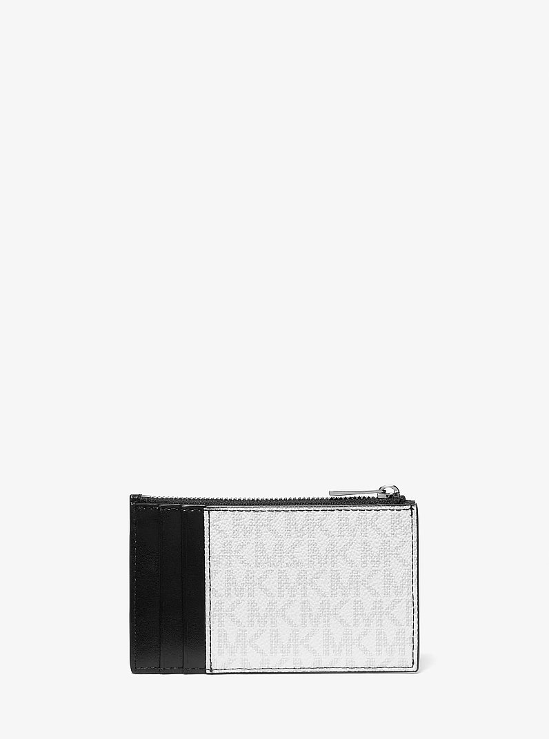 Cooper Slim Signature Logo Zip Wallet in BRIGHT WHT | Michael Kors