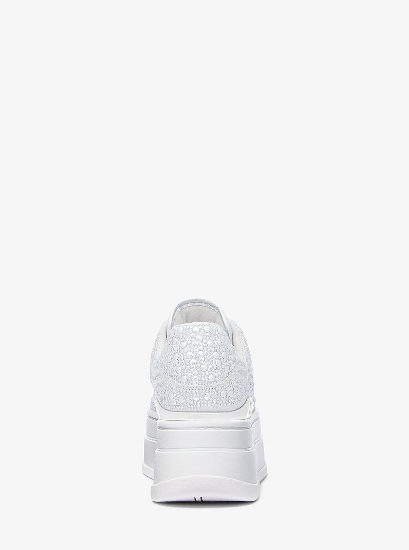 Sneaker Hayes in misto lino con plateau e borchie