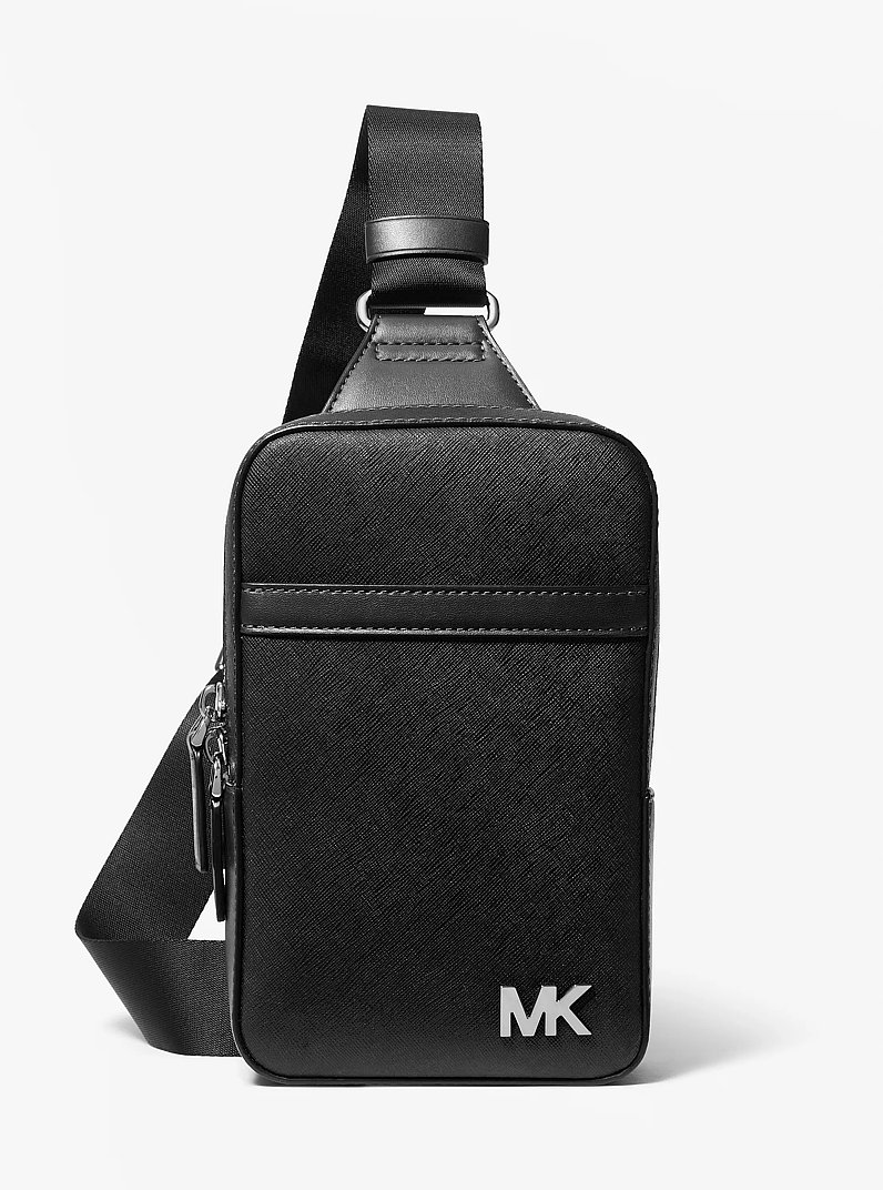 Ri&ntilde;onera bandolera Cooper mediana de piel in NEGRO | Michael Kors