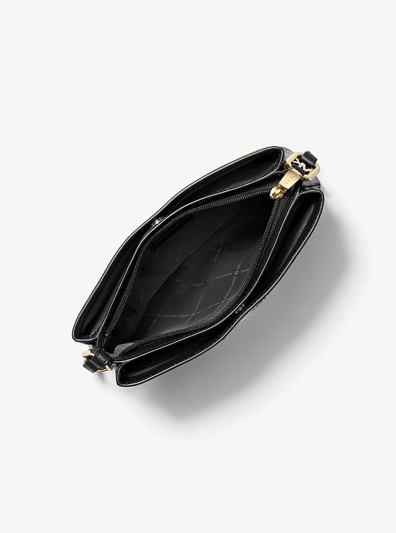 Trisha Medium Pebbled Leather Crossbody Bag in BLACK | Michael Kors