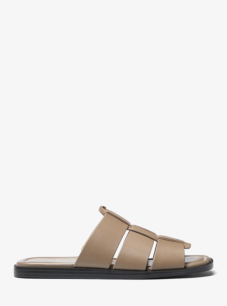 Indy Leather Slide Sandal in BIRCH | Michael Kors