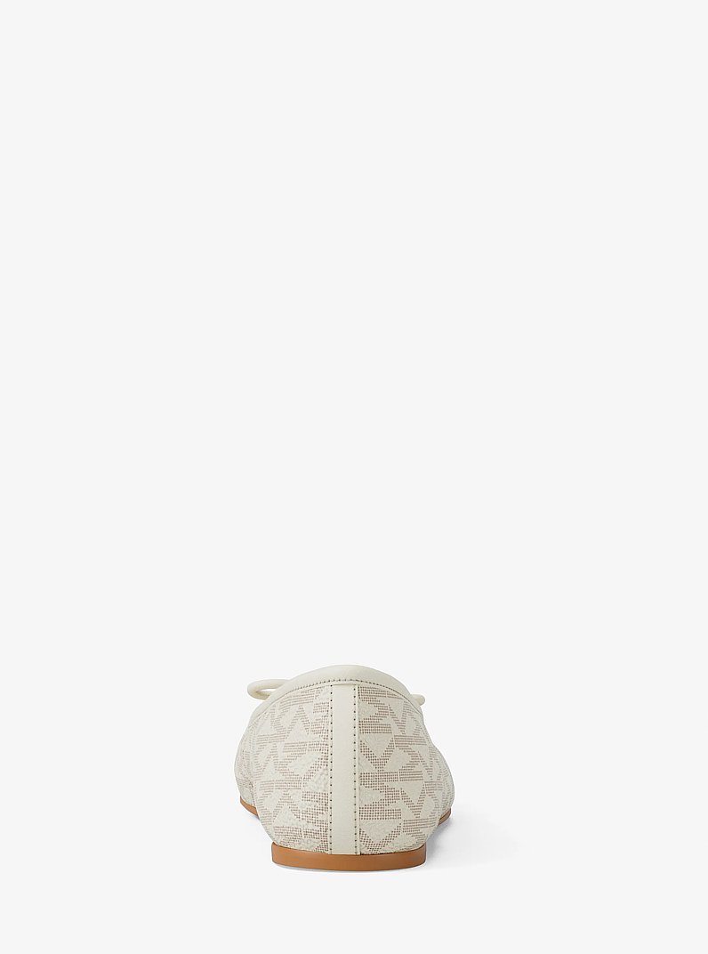 Savannah Signature Logo Ballet Flat in VANILLA | Michael Kors