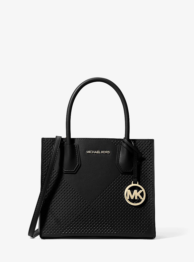 Mercer Medium Perforated Crossbody Bag in BLACK - Sale | Michael