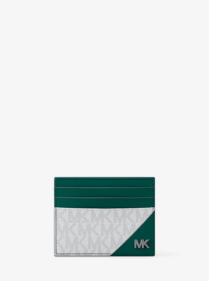 Cooper Signature Logo Card Case in GRASS GREEN | Michael Kors