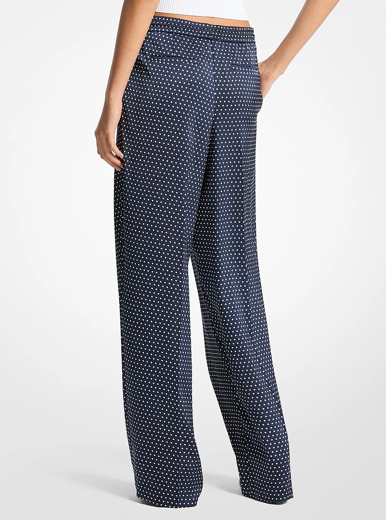 Pantaloni in raso a pois in MIDNIGHTBLUE | Michael Kors