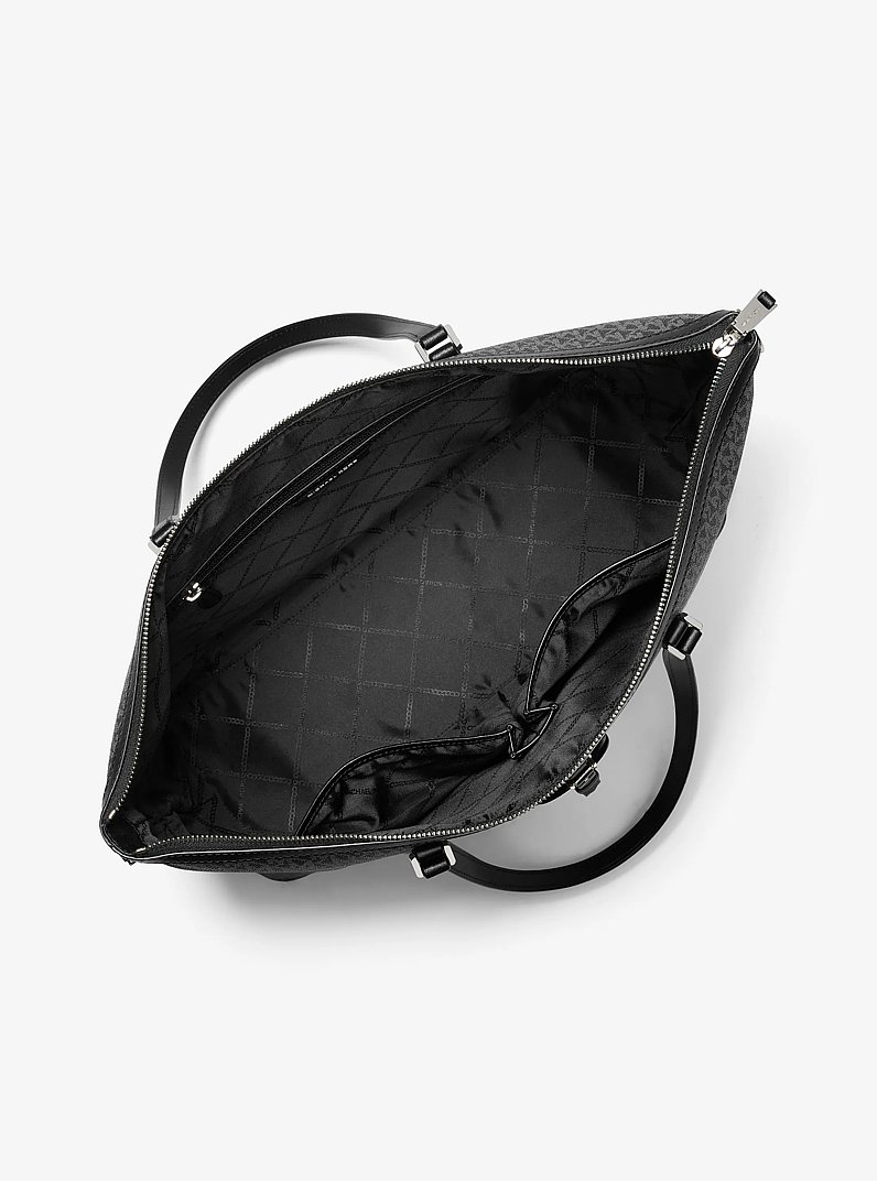 Grand sac fourre-tout Heritage &agrave; logo in NOIR/BLANC | Michael Kors