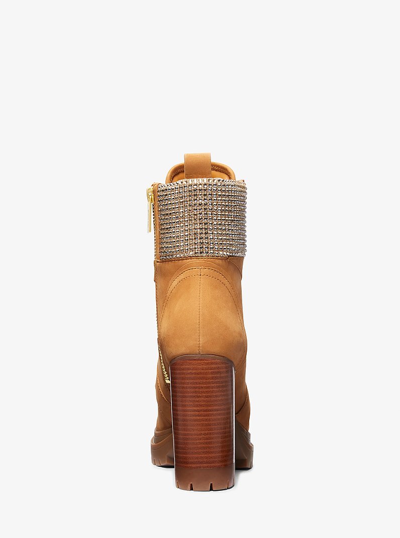 Stiefel Yvonne aus Nubukleder mit Verzierungen