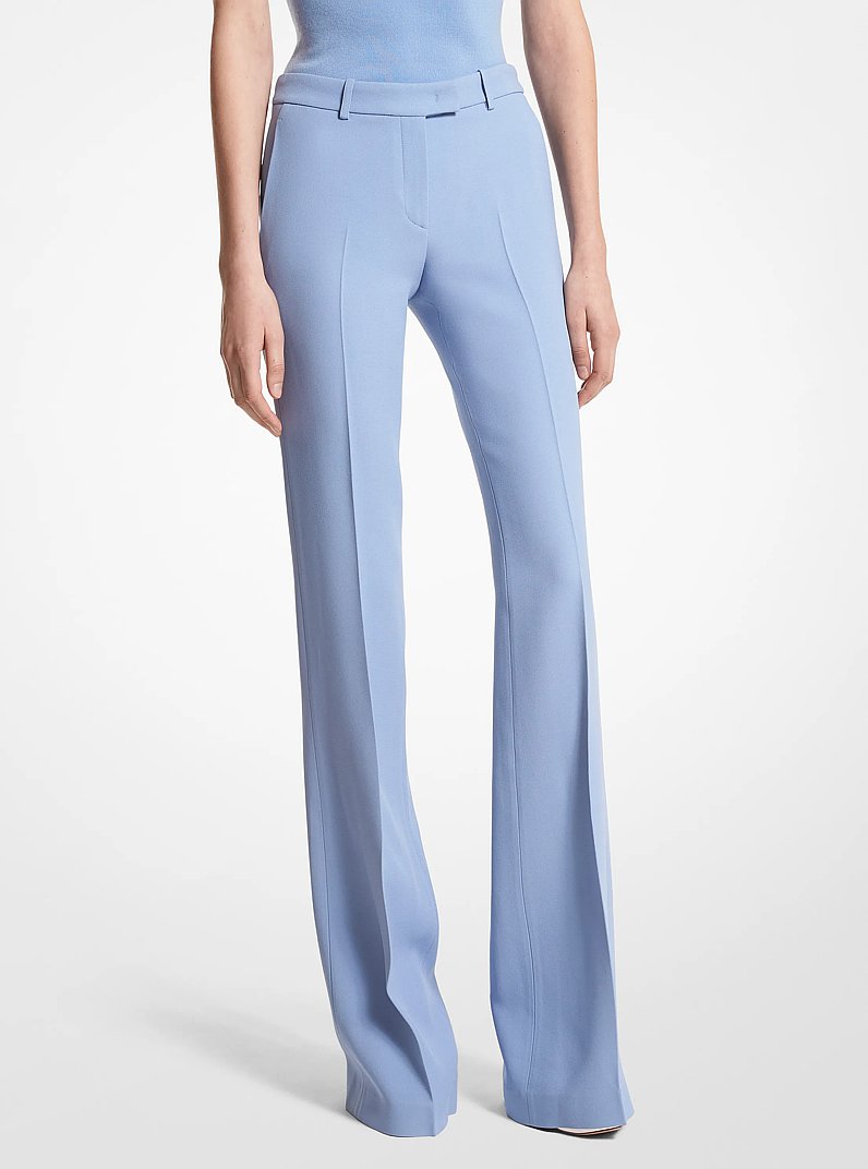 Haylee Double Crepe Sabl&eacute; Flared Trousers in COAST | Michael Kors