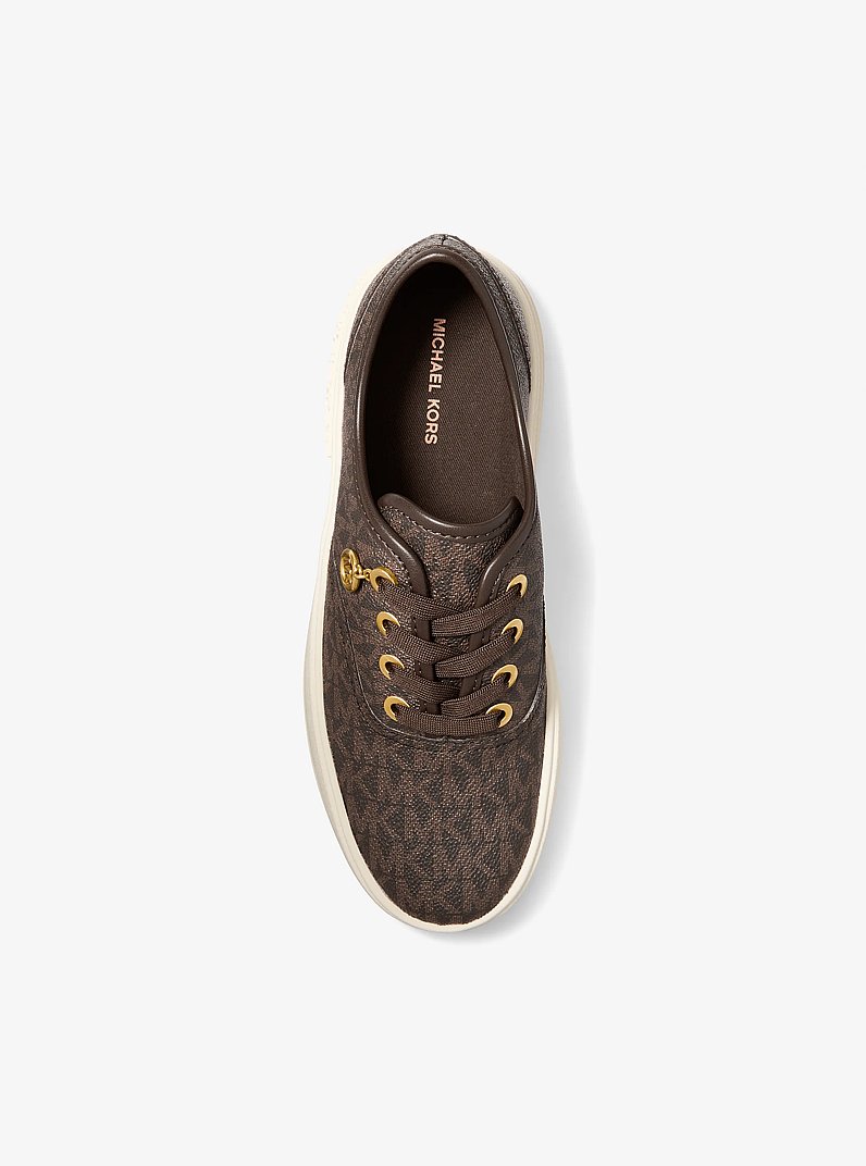 Sneaker stringata Lindsey con stampa logo in MARRONE | Michael Kors