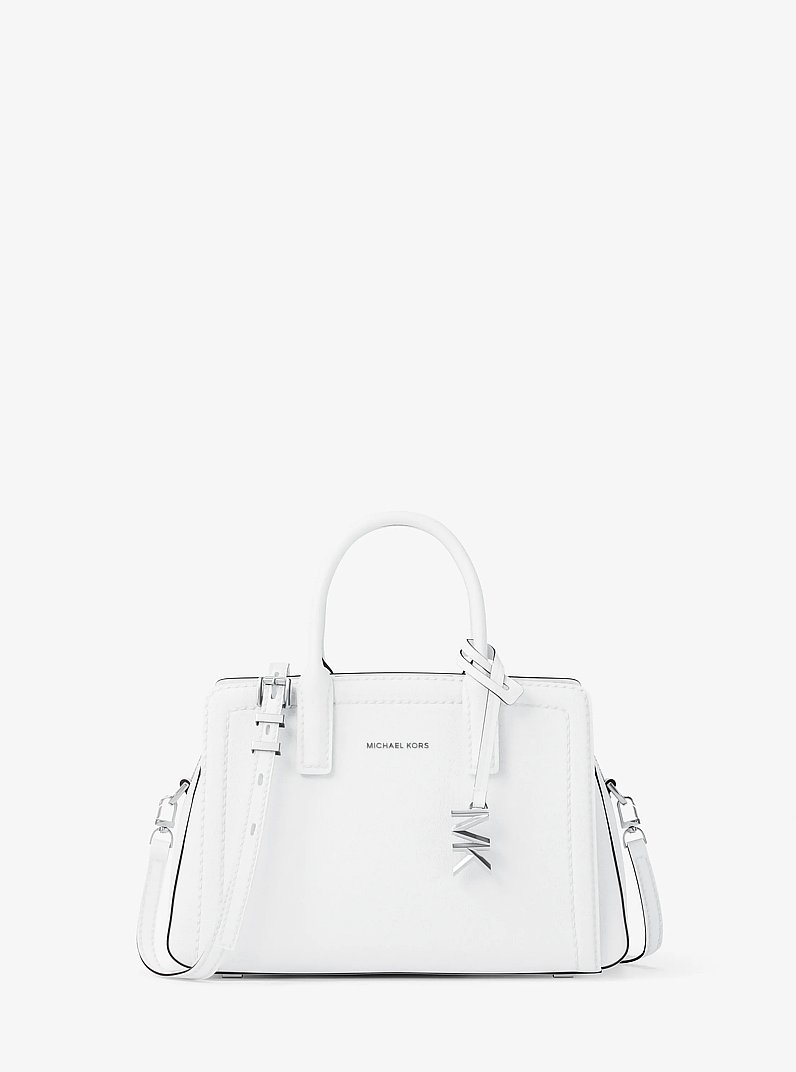 Tr&egrave;s petit sac &agrave; bandouli&egrave;re Laila en Cuir in BLANC OPTIQUE | Michael Kors
