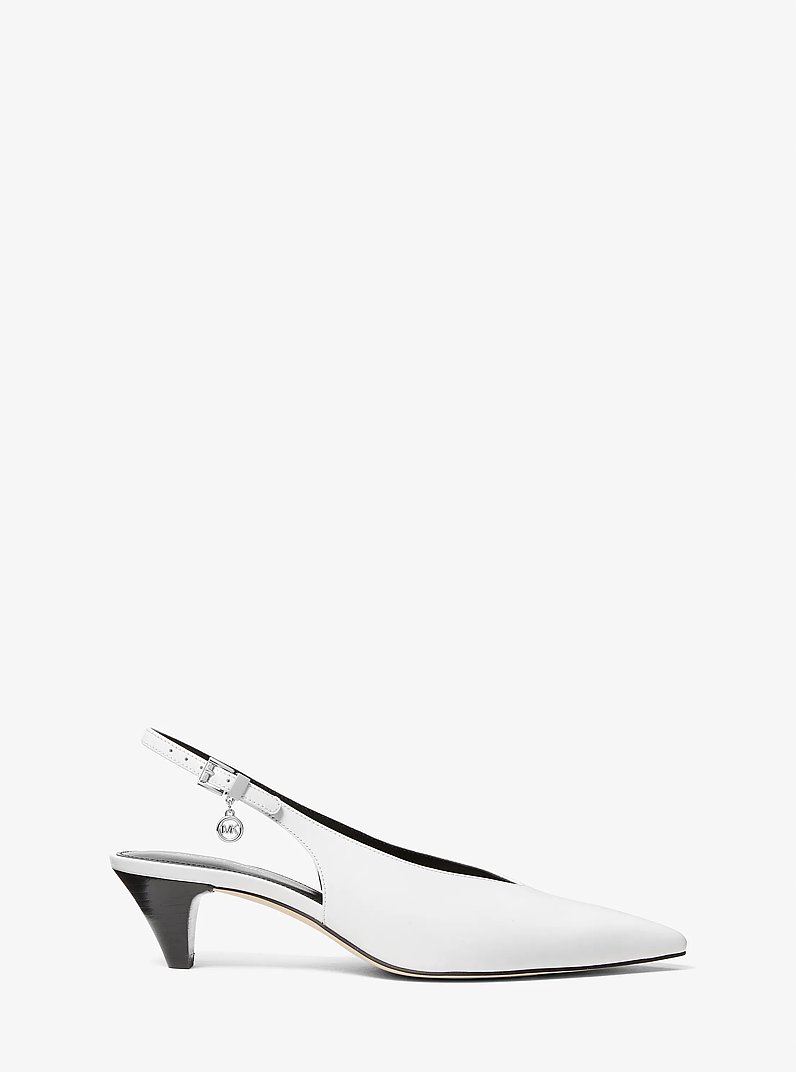 Tonya Leather Slingback Pump in OPTIC WHITE | Michael Kors