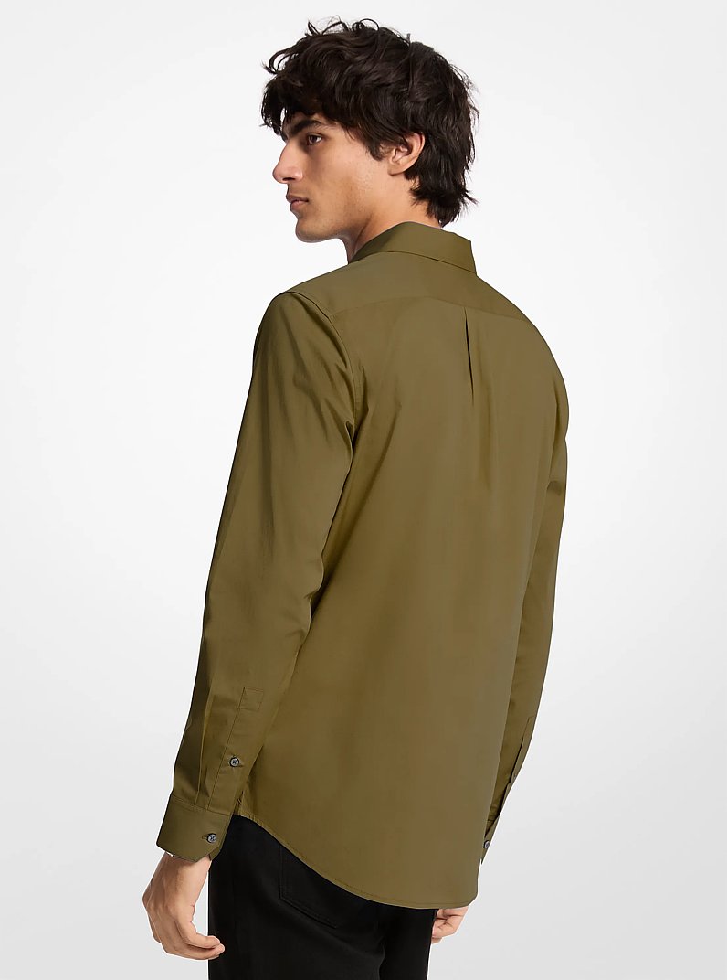 Stretch Cotton Shirt in IVY | Michael Kors