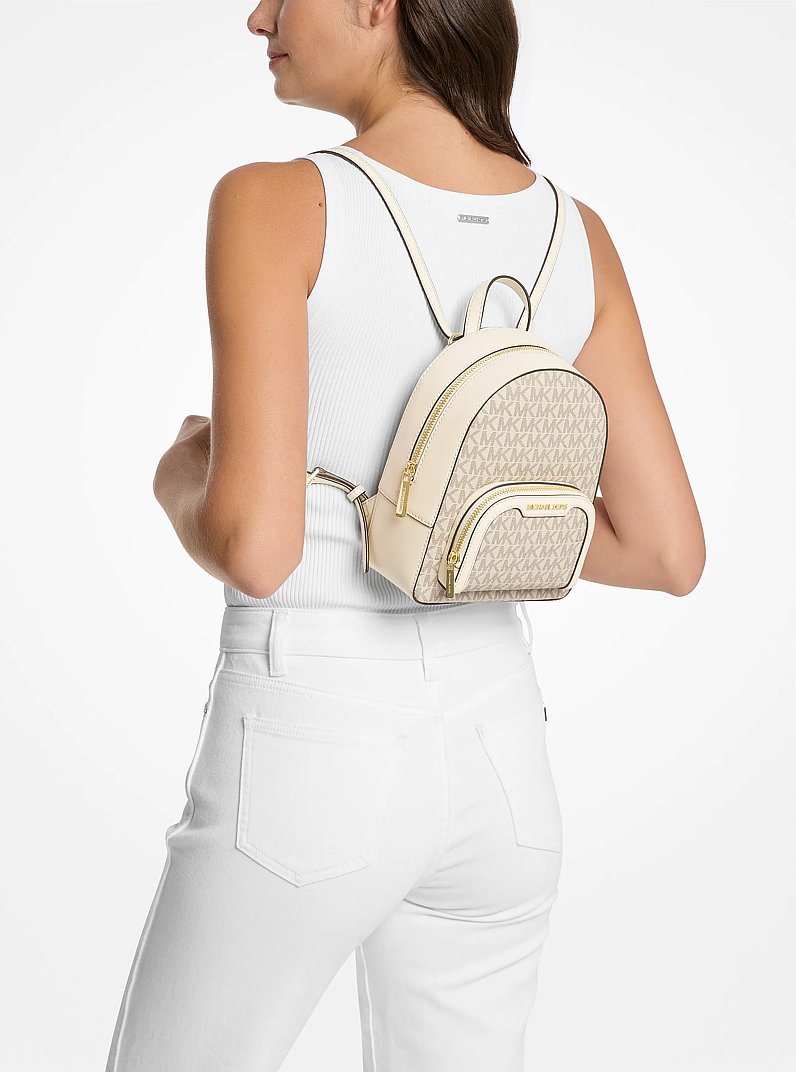 Jaycee Extra-Small Signature Logo Backpack in LT CRM MULTI | Michael Kors