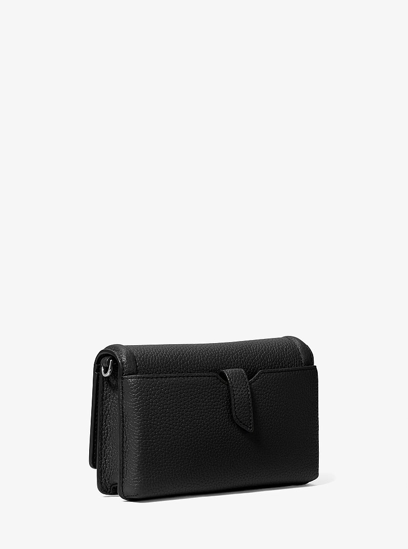 Jet Set Small Pebbled Leather Smartphone Convertible Crossbody Bag in BLACK | Michael Kors