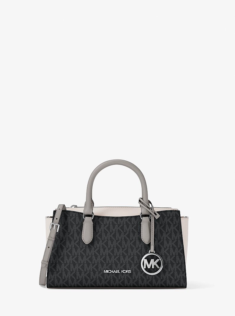 Arden Small Color-Block Signature Logo Messenger Bag in BLACK COMBO | Michael Kors