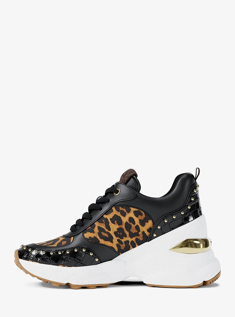 Katrina Mixed-Media Trainer in BUTTERSCOTCH | Michael Kors