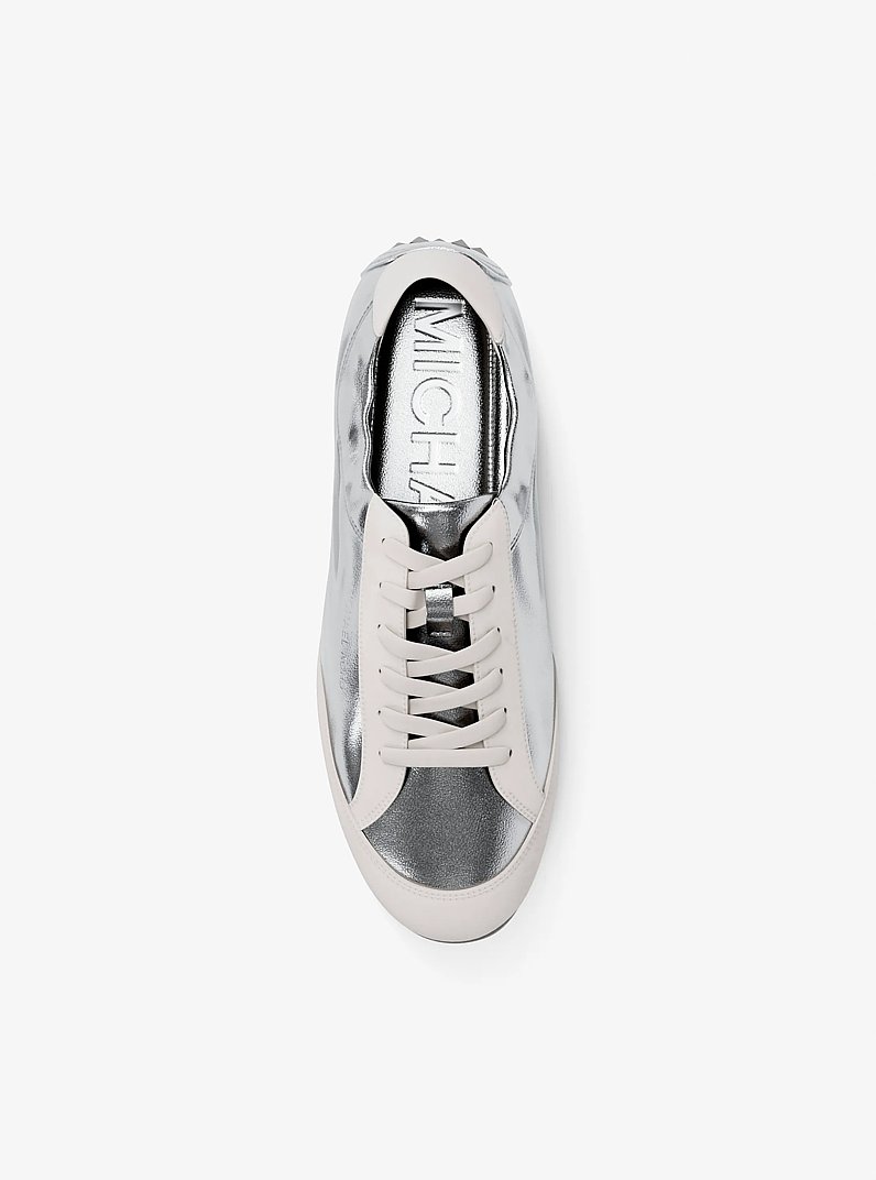Espadrille Susie en cuir m&eacute;tallis&eacute; in ARGENT | Michael Kors