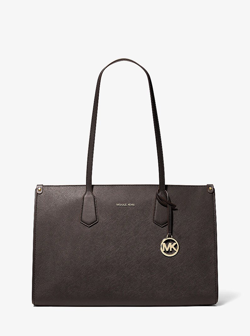 Bolso tote Maple grande de piel saffiano in CHOCOLATE | Michael Kors
