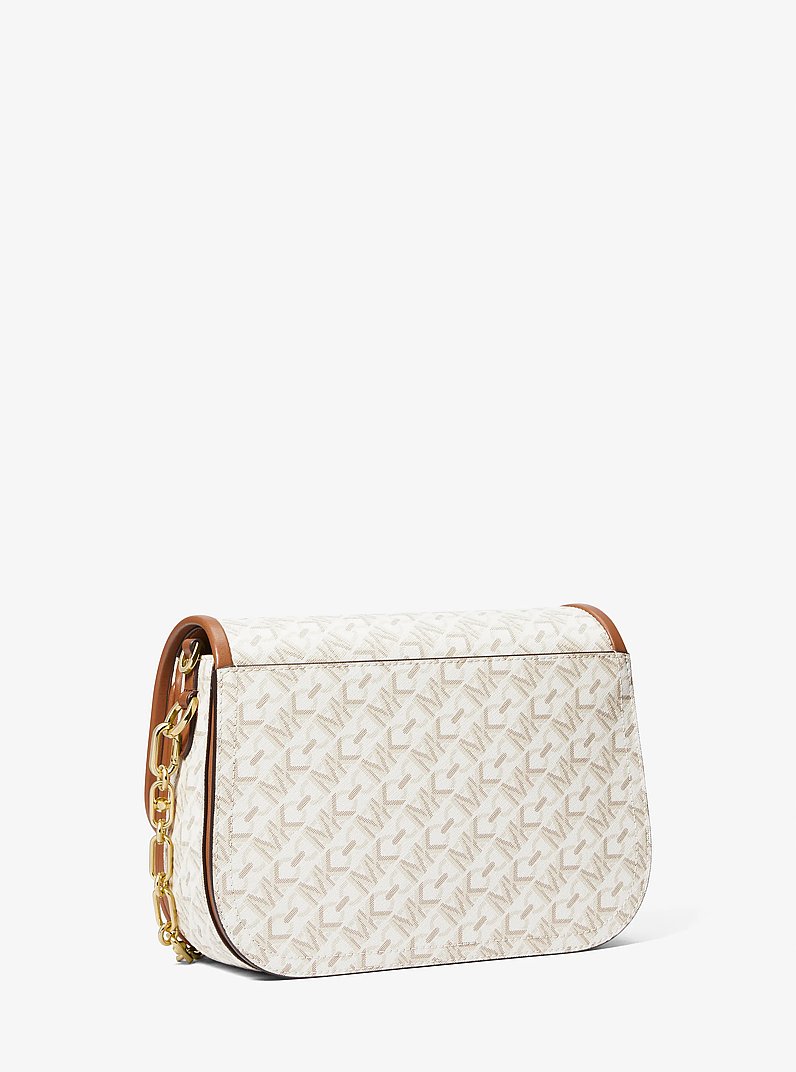 Parker Medium Empire Signature Logo Messenger Bag in VANILLA/LUGGAGE | Michael Kors
