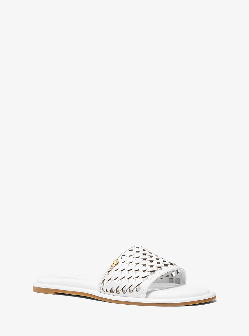 Saylor Hand-Woven Leather Slide Sandal