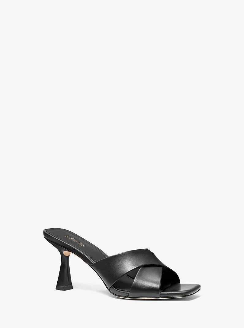Clara Leather Mule in BLACK | Michael Kors