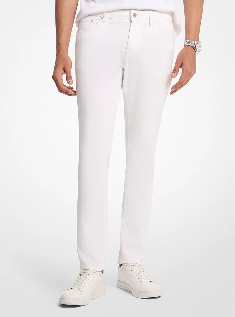 Parker Straight-Leg Denim Jeans in WHITE | Michael Kors