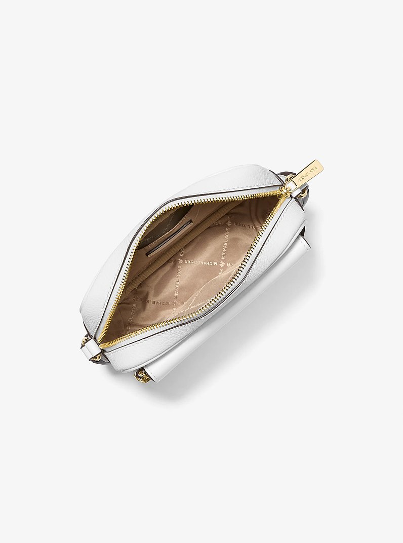 Maisie Small Pebbled Leather 2-in-1 Camera Bag in OPTIC WHITE | Michael Kors