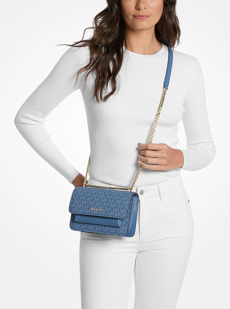 Claire Small Signature Logo Crossbody Bag in FRENCH BLUE | Michael Kors