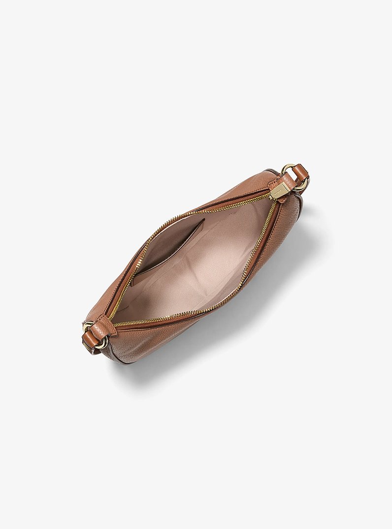 Nolita Small Pebbled Leather Convertible Pochette in LUGGAGE | Michael Kors