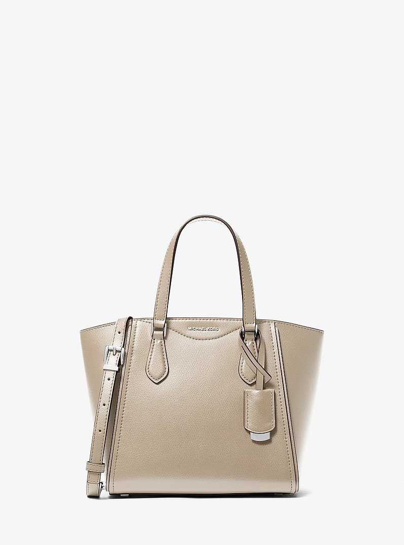 Taryn Small Leather Convertible Crossbody Bag in LIGHT SAND | Michael Kors