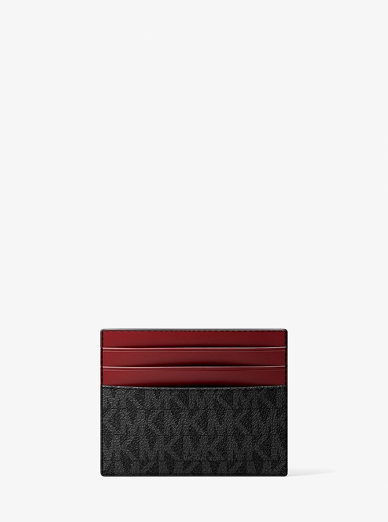 Hudson Signature Logo Tall Card Case in BLACK | Michael Kors