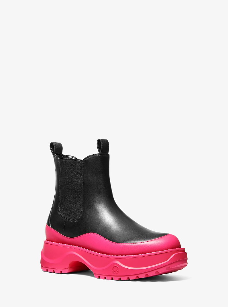 Botte Dupree en cuir &agrave; deux tons in COMBINAISON NOIRE | Michael Kors